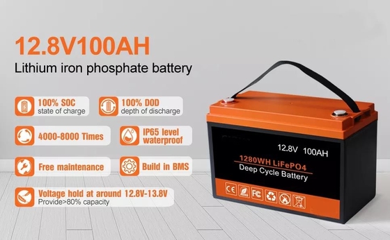 12 কেজি সোলার এনার্জি স্টোরেজ ব্যাটারি UN38.3 100AH ​​12V LiFePO4 ডিপ সাইকেল ব্যাটারি
