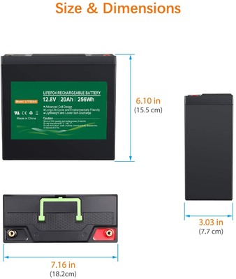 NCM 12v 20AH LiFePO4 ব্যাটারি প্যাক 12.8V লিথিয়াম আয়ন ডিপ সাইকেল ব্যাটারি সোলার