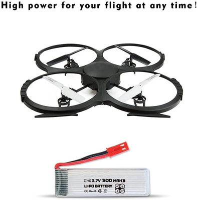 X4 চার্জার সহ U818A U817 লিথিয়াম পলিমার ব্যাটারি 3.7v 500mah Lipo ব্যাটারি