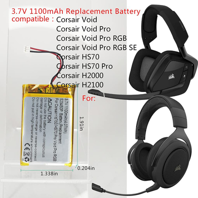 3.7V 1100mah Corsair Void Pro / Corsair Void ব্যাটারি প্রতিস্থাপন 523450P