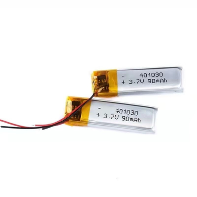 1S1P লিথিয়াম পলিমার ব্যাটারি 90mAh 3.7v আয়তক্ষেত্রাকার লিথিয়াম আয়ন ব্যাটারি
