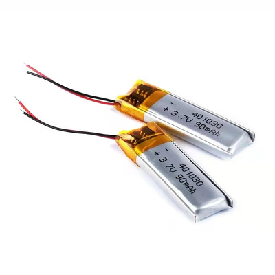 1S1P লিথিয়াম পলিমার ব্যাটারি 90mAh 3.7v আয়তক্ষেত্রাকার লিথিয়াম আয়ন ব্যাটারি