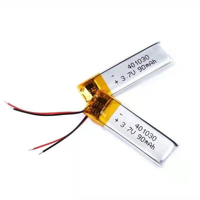 1S1P লিথিয়াম পলিমার ব্যাটারি 90mAh 3.7v আয়তক্ষেত্রাকার লিথিয়াম আয়ন ব্যাটারি