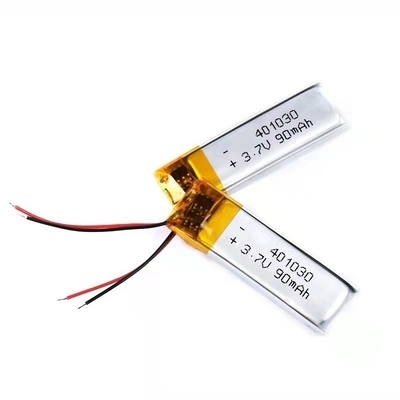 401030 রিচার্জেবল লিথিয়াম পলিমার ব্যাটারি 0.09A 90mAh BT হেডসেট ব্যাটারি