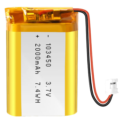 NCM রিচার্জেবল লি আয়ন ব্যাটারি 3.7v 2000mah / লিথিয়াম আয়ন ব্যাটারি সংযোগকারী JST
